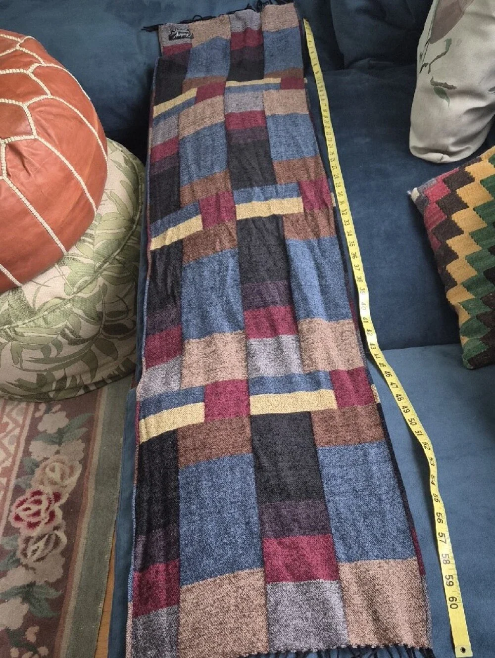 VTG Chelsey by Joseph Geometric Colorblock Wool Blend Scarf - Made in Germany